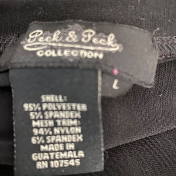 Peck & Peck Collection Black Shirt with Zebra Print sz L - Picture 5 of 5